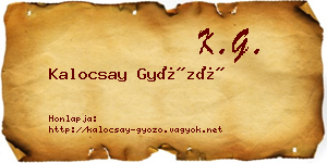 Kalocsay Győző névjegykártya