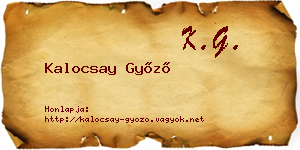 Kalocsay Győző névjegykártya